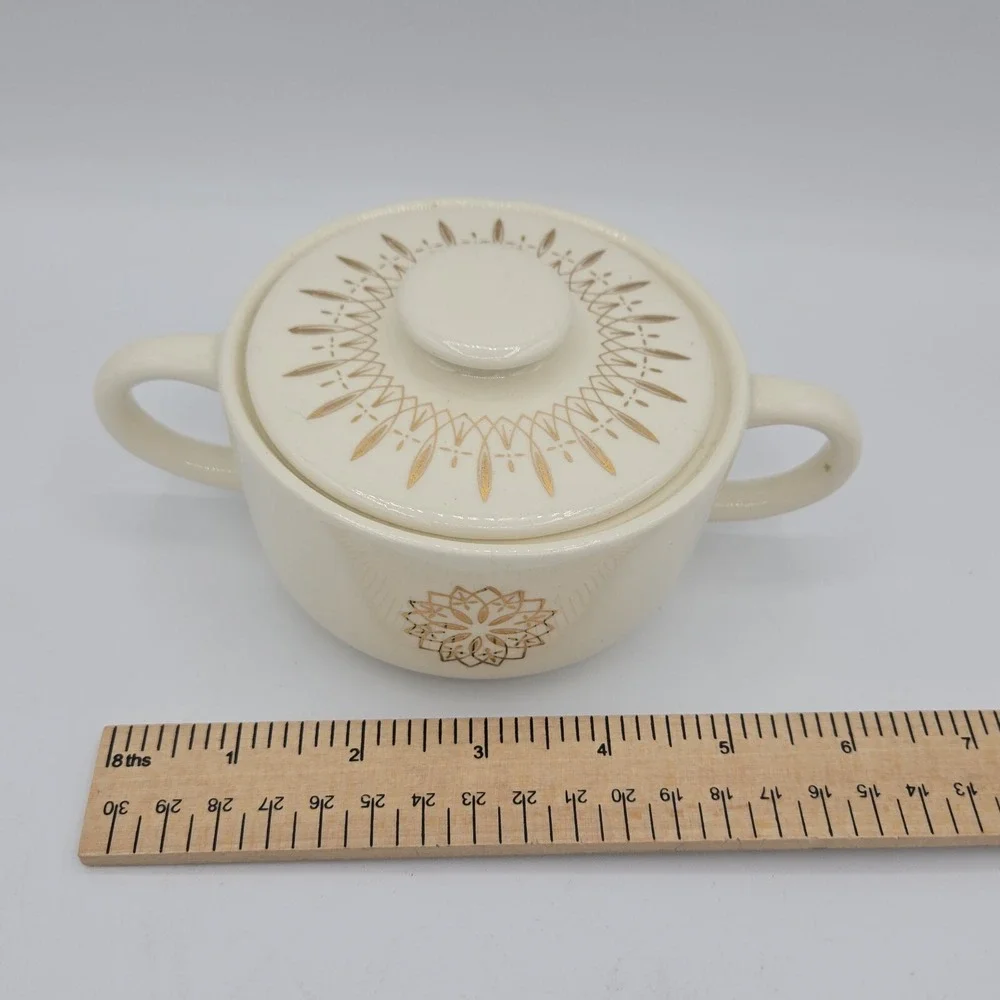 SCIO Fascination‎ Gold Loops Vintage Sugar Bowl And Lid Mcm Collectible Retro